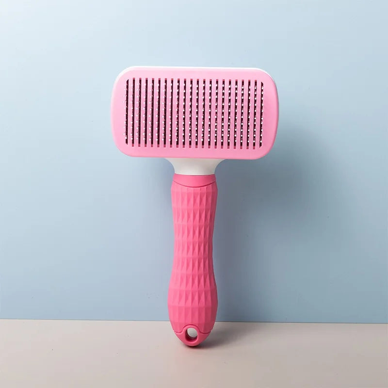 Peigne Auto-Nettoyant Anti-Poils Chien & Chat Massage Doux — CLEVI Paris