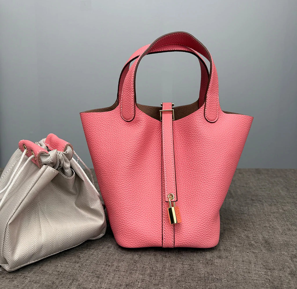 Sac Seau Femme Cuir Véritable Vache 2 Tailles 50+ Coloris Quincaillerie Argentée ou Dorée – CLEVI Paris