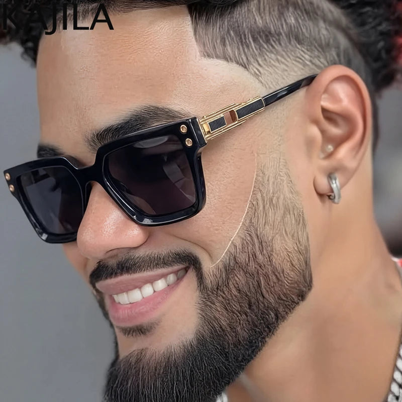 Lunettes de Soleil Carrées Punk Polarisées Monture Alliage UV400 Homme 14 Coloris – CLEVI Paris