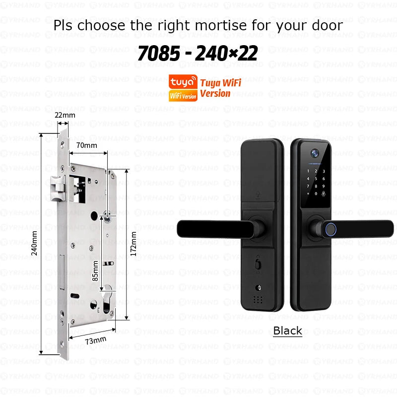 Serrure Connectée YRHAND H01 IP66 Caméra Sonnette WiFi Tuya Empreinte Digitale – CLEVI Paris