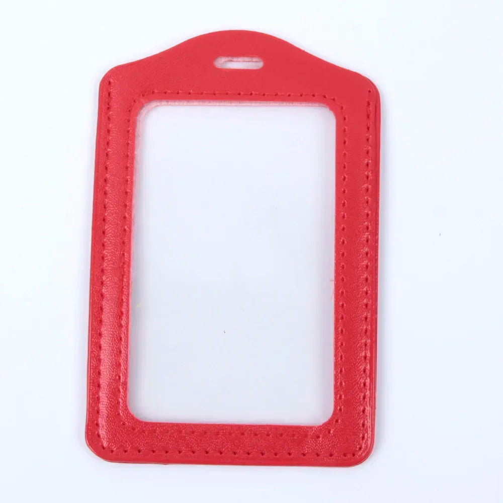 Porte-Carte Badge PU Transparent | Bordure Colorée, Trou Lanière, Style Business, 7 Coloris – CLEVI Paris
