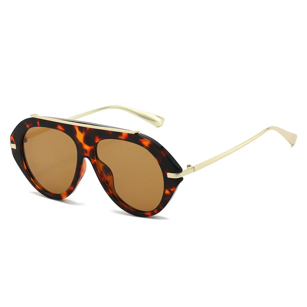 Lunettes de Soleil Oversize Pilot Rétro 70s Monture Métal Dorée UV400 Unisexe – CLEVI Paris