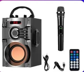 WXLCR A11 Enceinte Bluetooth Bois 8W Karaoké Radio FM Télécommande – CLEVI Paris