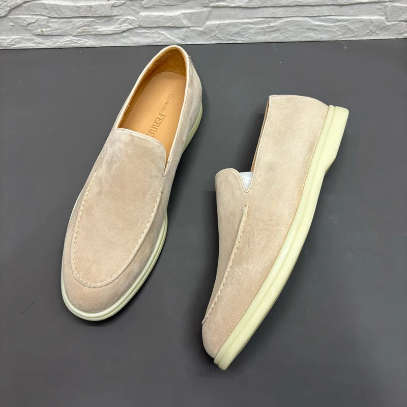 Mocassins Plats Homme Daim Vachette Slip-On Bout Rond Casual Printemps EU 38-44 – CLEVI Paris