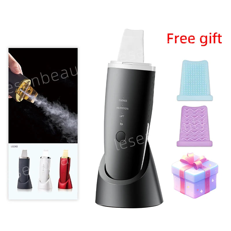 Spatule EMS Ultrasonique Or 24K Peeling Points Noirs Lifting Visage – CLEVI Paris
