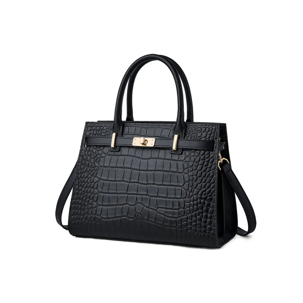 Sac Tote Femme Cuir Véritable – Style Business | Bandoulière | Motif Animal | 4 Coloris