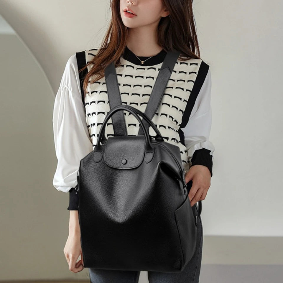 Sac à Dos Cuir Véritable Vachette Femme Vanderwah 3-en-1 Voyage – CLEVI Paris