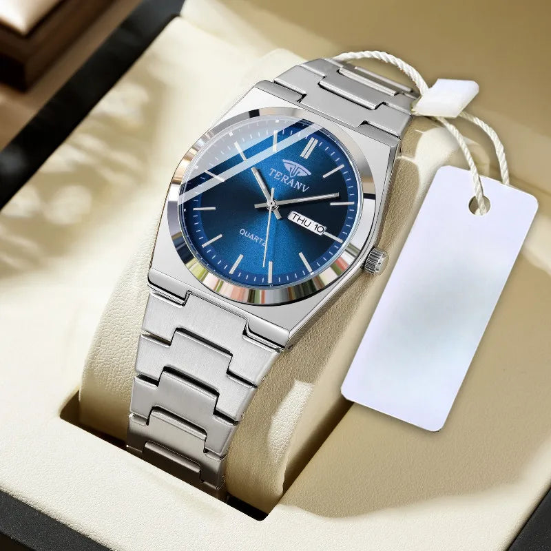 Montre Homme Quartz Slim — Acier Inoxydable, Calendrier, Cadran 40mm | CLEVI Paris