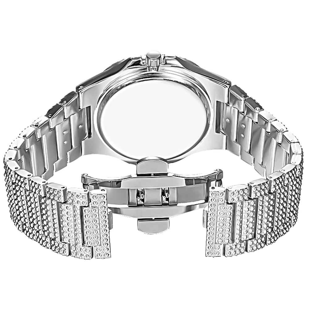 Montre Iced Out PINTIME – Cristaux CZ Homme | Quartz Luxe