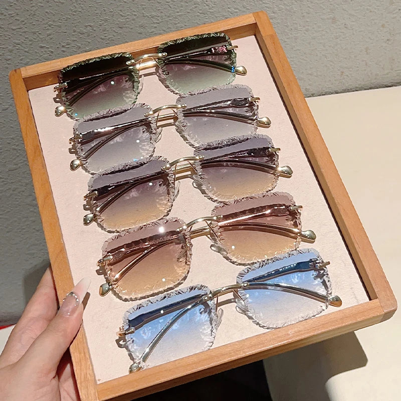 Lunettes de Soleil Sans Monture Carrées Verres Dégradés UV400 — CLEVI Paris