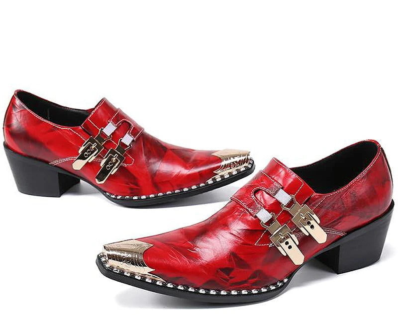 Brogue Homme Cuir Véritable Bout Métal Pointu Slip-On Western Fashion Mariage Soirée 8 Coloris – CLEVI Paris