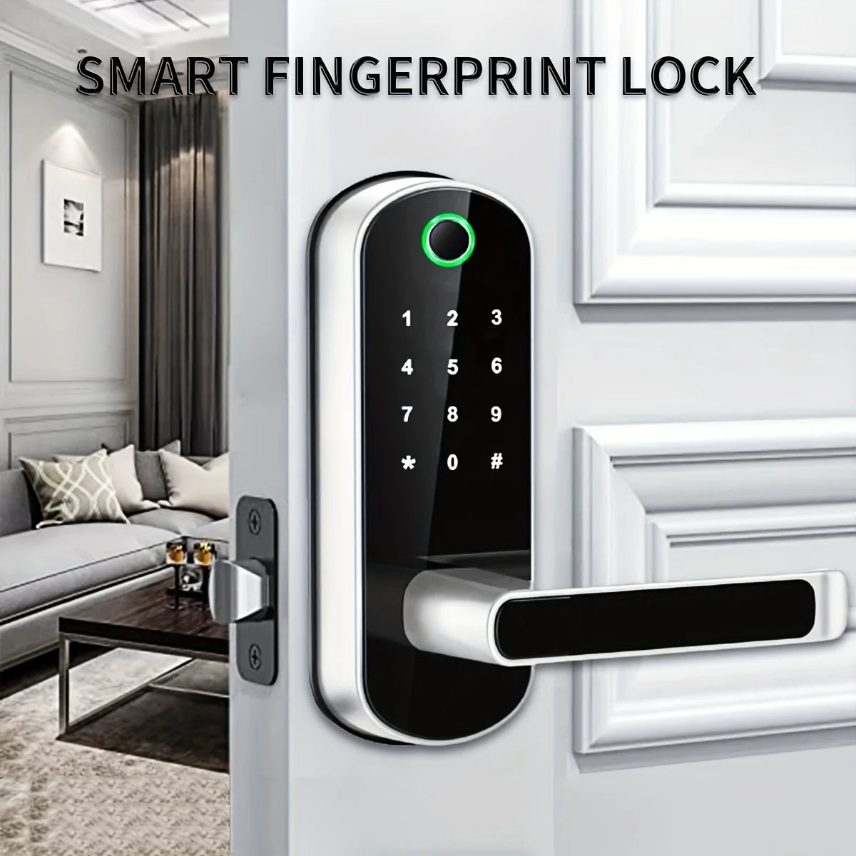 Serrure Connectée Empreinte Digitale L.AOL.AU B05 – WiFi, NFC, Tactile, IP67, 5-en-1