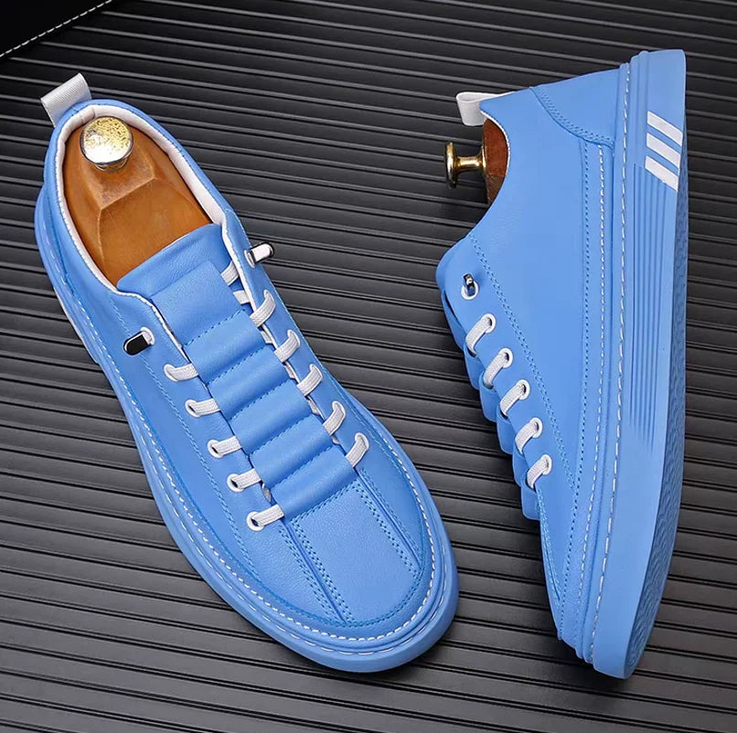 Sneakers Imprimé Fashion Homme Bleu & Blanc – Tailles 38-44 – CLEVI Paris