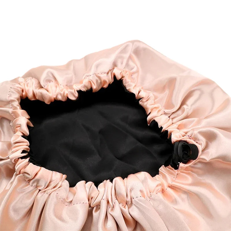 Bonnet de Nuit Double Couche Satin Réversible — CLEVI Paris
