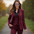 Costume 3 Pièces Femme – Blazer + Gilet + Pantalon | 25 Coloris | Business, Mariage & Cérémonie | S-4XL