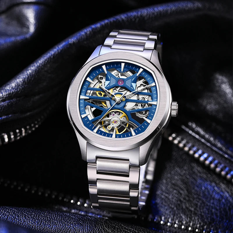 MORDO Montre Automatique Homme Squelette Acier Inoxydable Lumineux Sport 40mm – CLEVI Paris