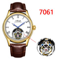 Montre AESOP Tourbillon Volant – Mécanique Squelette Double Face, Verre Saphir, Acier Inoxydable, Cuir, Étanche 5 ATM – CLEVI Paris