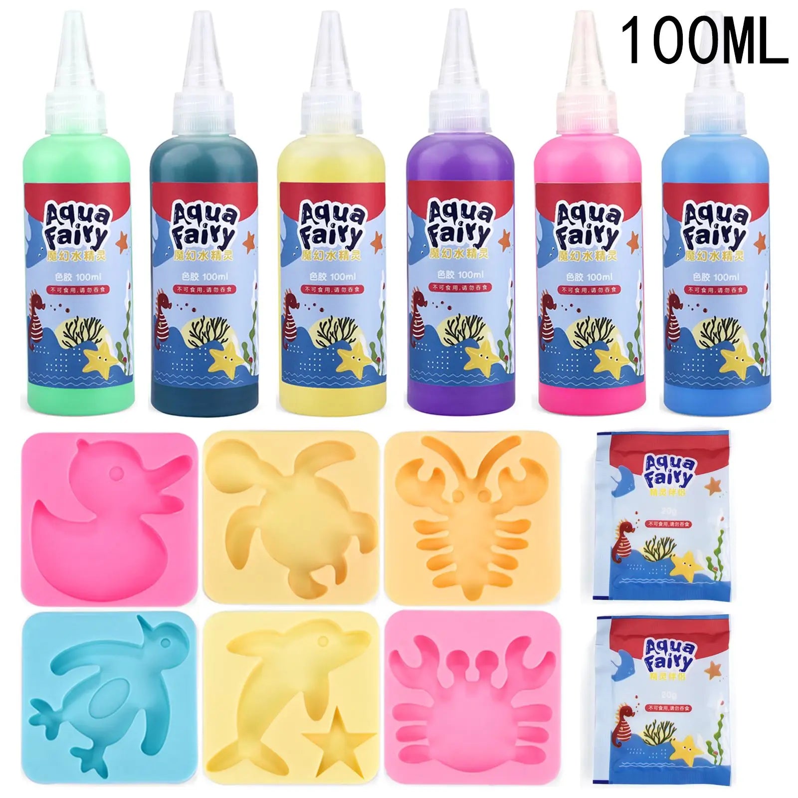 Kit Solution Magique Water Elves | DIY Créatif Enfants, Peinture & Stickers Aquatiques, 20 Assortiments – CLEVI Paris