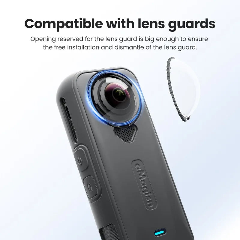 Coque Silicone Yinfonic pour Insta360 X4 Air – Anti-Rayures, Protection Intégrale, Blanc ou Noir – CLEVI Paris