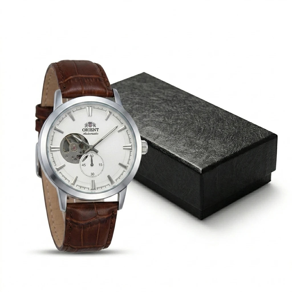 Montre Homme Automatique Squelette Petite Seconde Cuir Orient – CLEVI Paris