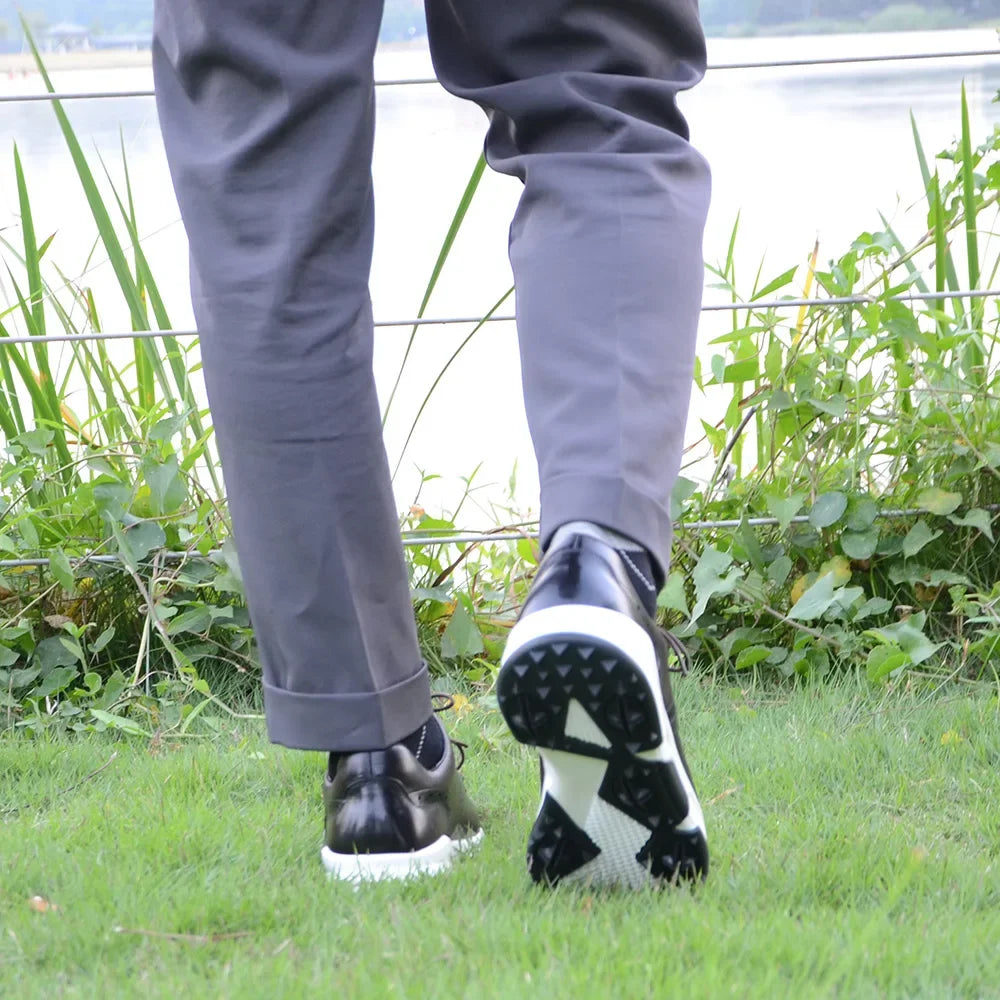 Sneaker Outdoor Homme Cuir Véritable | Golf Randonnée Antidérapant 3 Coloris