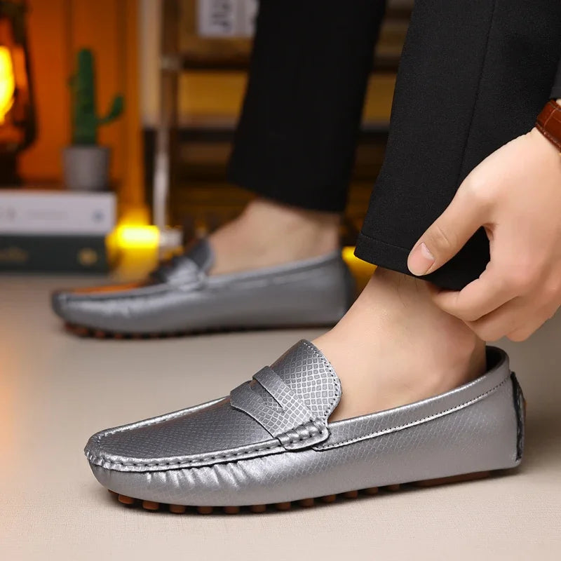 Mocassins Homme Cuir PU Slip-On Légers & Respirants | Noir, Bleu, Gris – CLEVI Paris