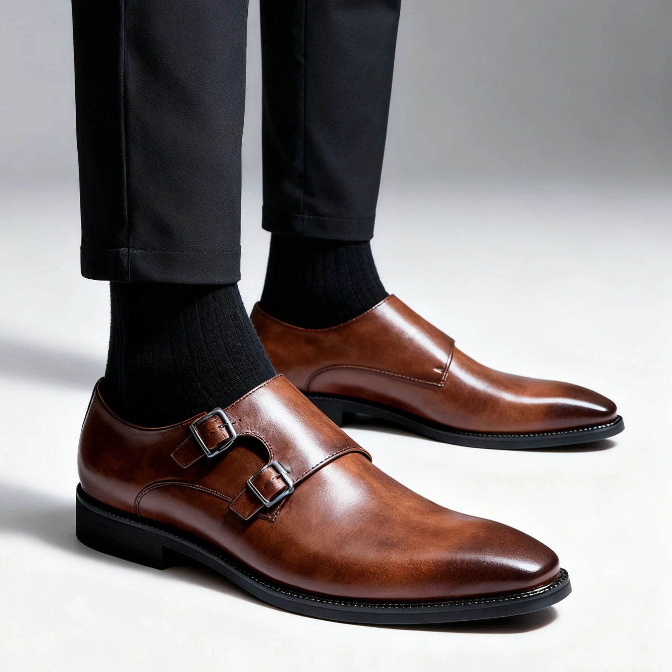 Oxford Monk-Strap Homme Bout Pointu Style Rétro | Business Mariage EU 38-46