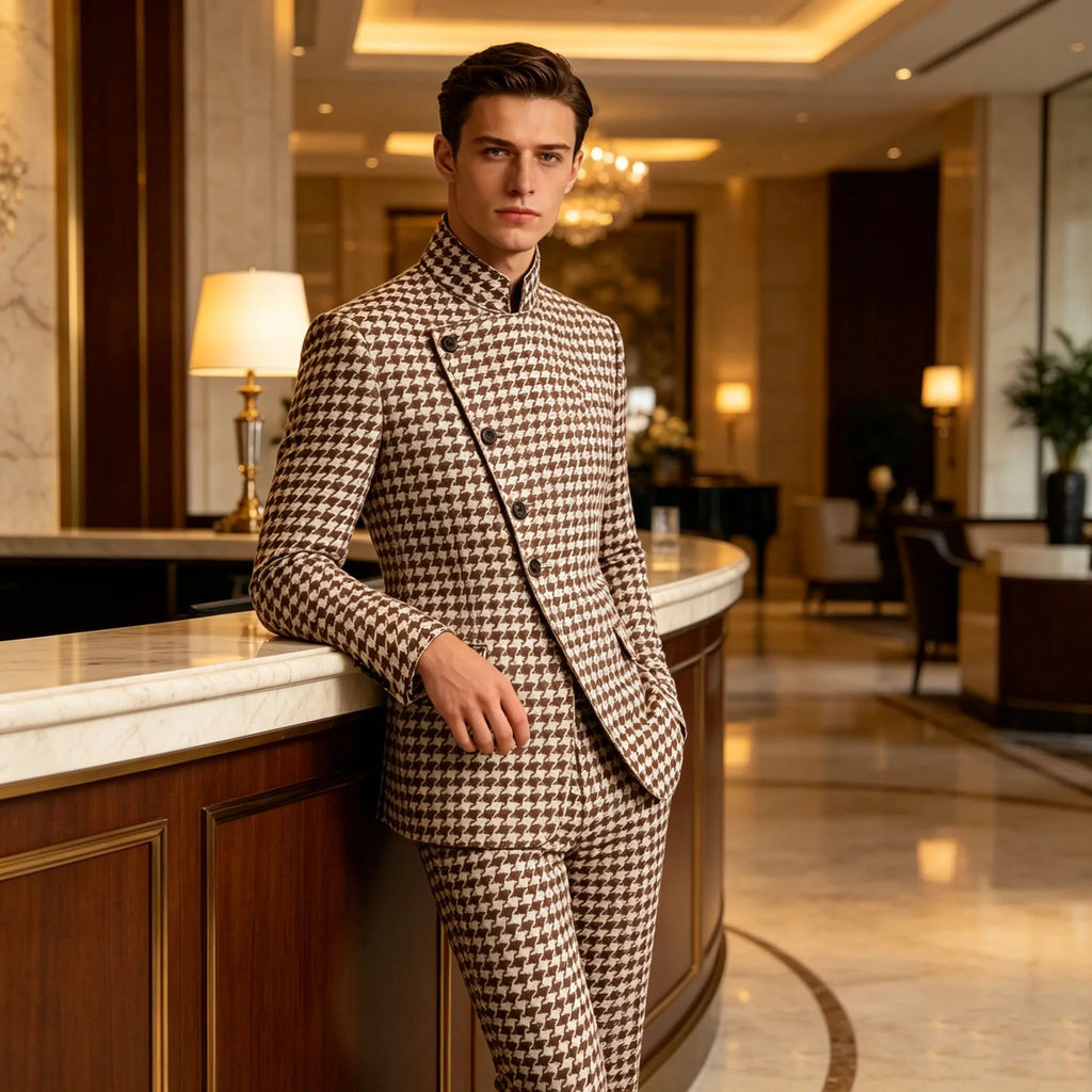 Costume Homme Col Mandarin 2 Pièces – CLEVI Paris