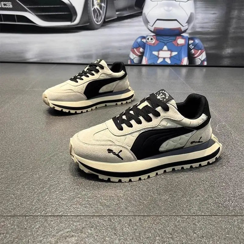 Sneakers Homme Casual Semelle Épaisse – Cuir | Respirant | Imperméable | 3 Coloris | Tailles 39-44