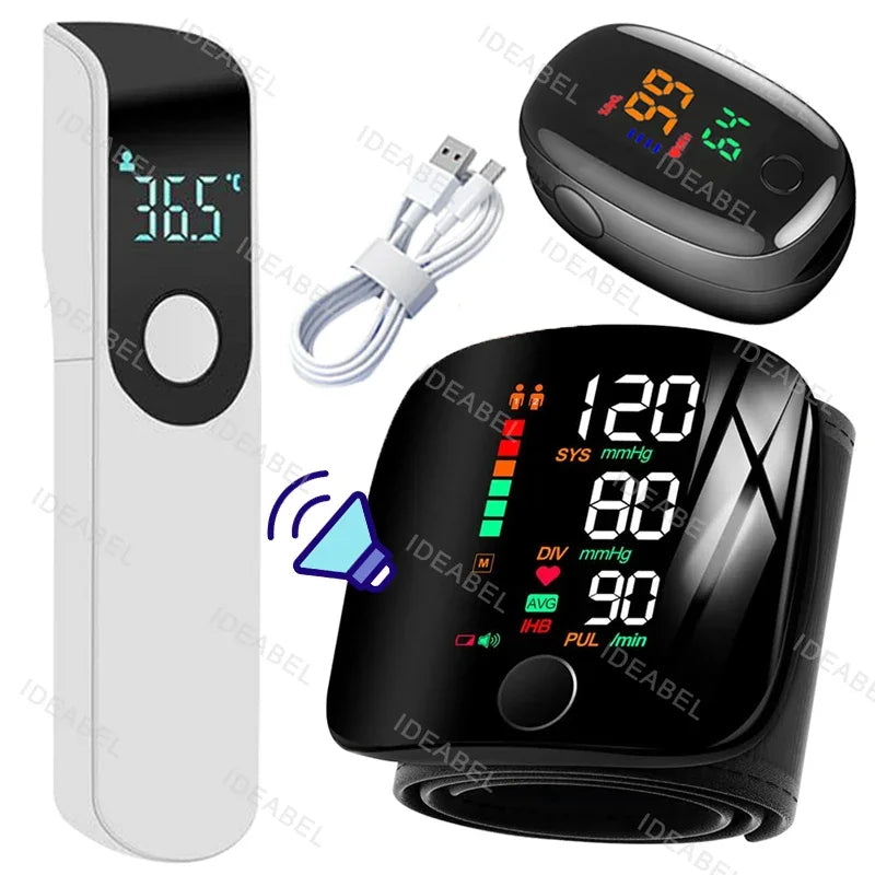 Tensiomètre Poignet LCD Rechargeable Vocal Auto 18 Designs – CLEVI Paris