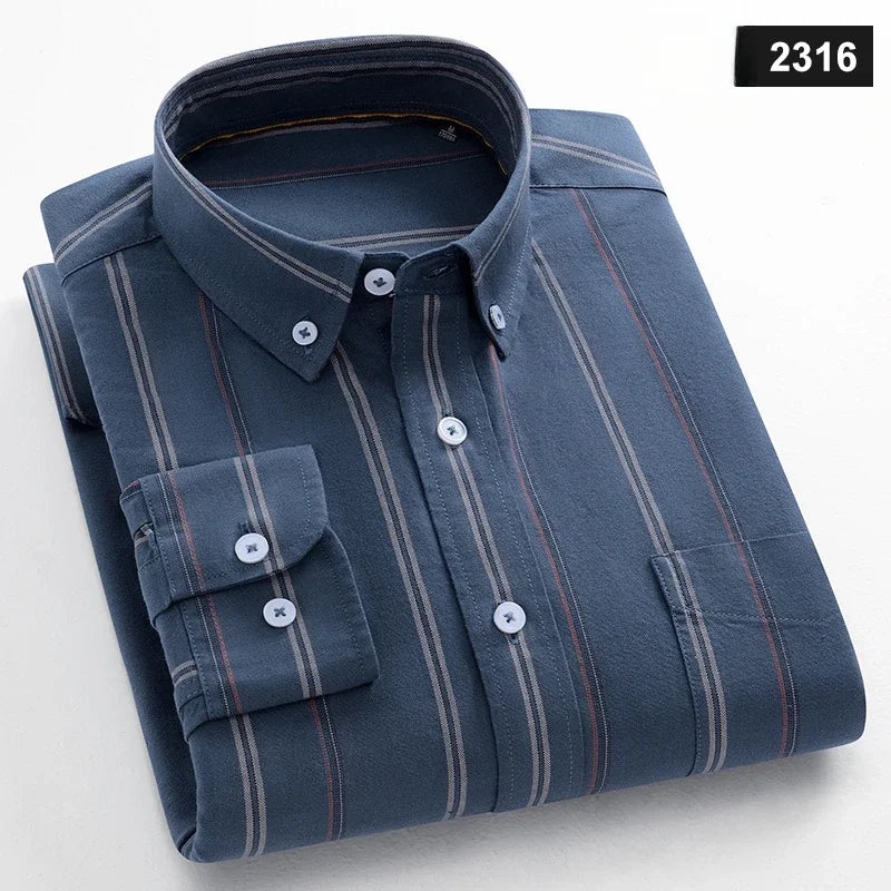 Chemise Oxford Homme Casual Manches Longues – CLEVI Paris