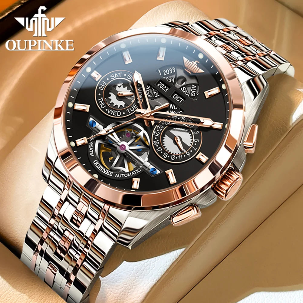 Montre Homme Automatique Squelette Calendrier Oupinke 3251 – CLEVI Paris