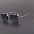 Lunettes de Soleil Carrées Titane Double Pont Luxe UV400 Unisexe – CLEVI Paris
