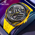 Montre Mécanique Homme GELATU 6007 – Squelette Automatique, Saphir & Bracelet Silicone Sport