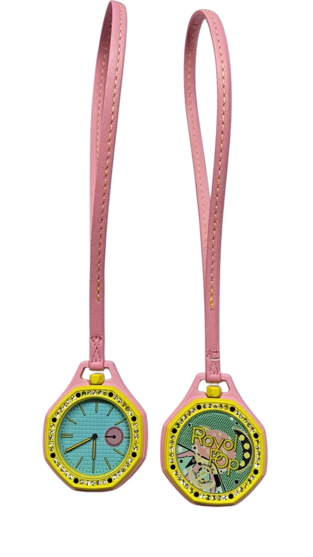 Montre de Poche Octogonale Quartz Lanière Microfibre Collier 3 Coloris Casual – CLEVI Paris