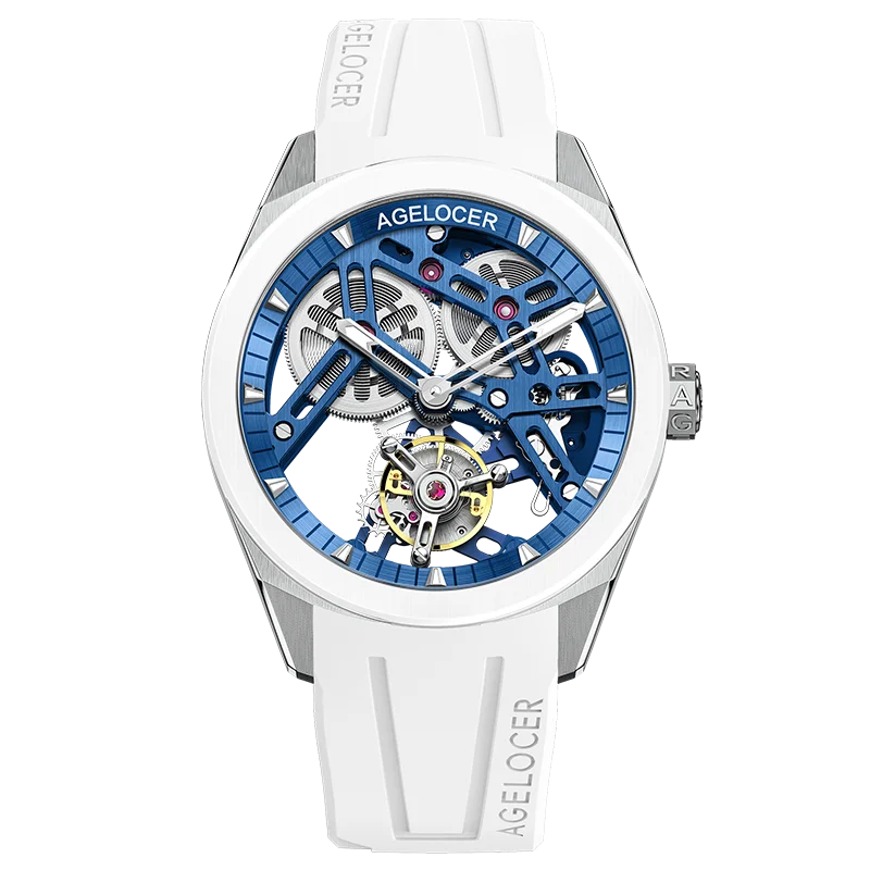 Montre Homme Flying Tourbillon Squelette Lunette Céramique 80h Agelocer Cal.A9001 Prix EID – CLEVI Paris