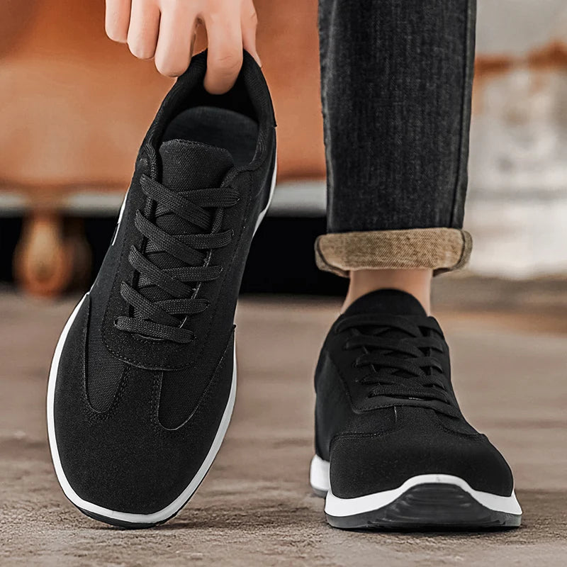 Sneakers Casual Homme – Cuir Synthétique Respirantes Semelle Souple Rouge Blanc Noir Pointures 39–46 – CLEVI Paris
