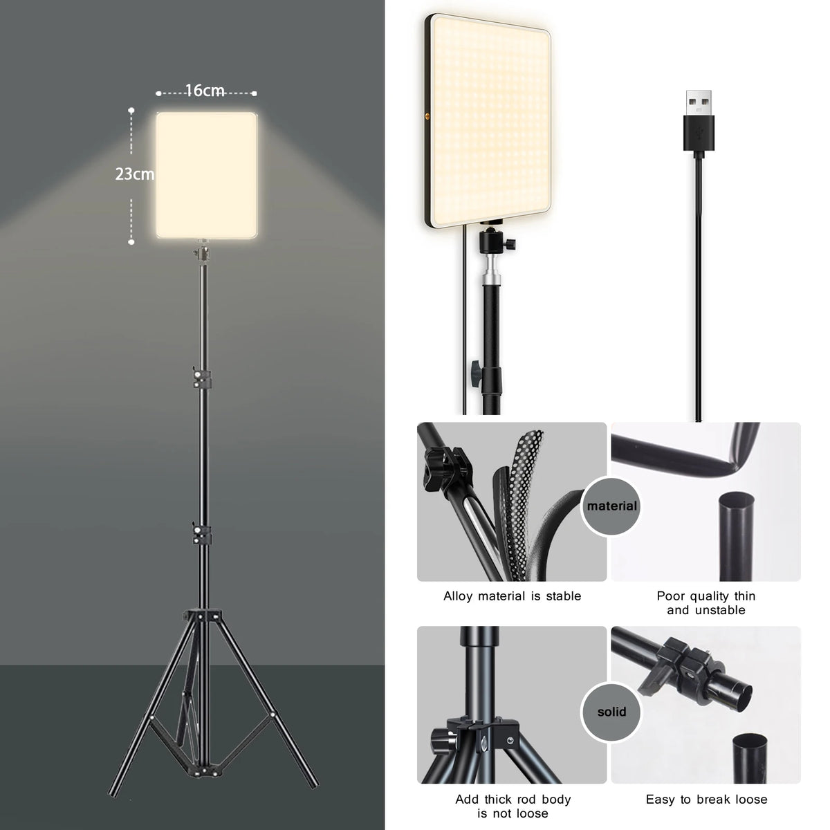 Éclairage LED bicolore BTFOOR avec trépied – CLEVI Paris
