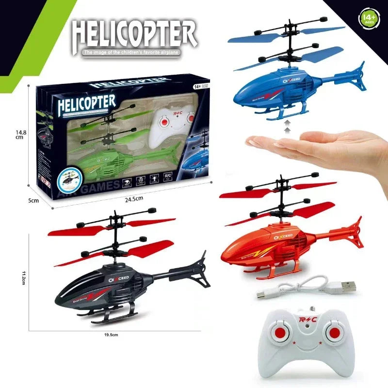 Hélicoptère Télécommandé Anti-Choc avec Lumières – Vol Suspendu, Rechargeable USB – CLEVI Paris