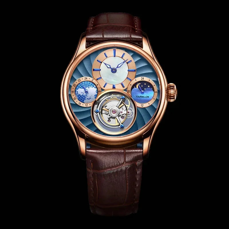 Montre Homme Tourbillon Volant AESOP – Squelette Double Face Verre Saphir Étanche 100m Édition Limitée – CLEVI Paris