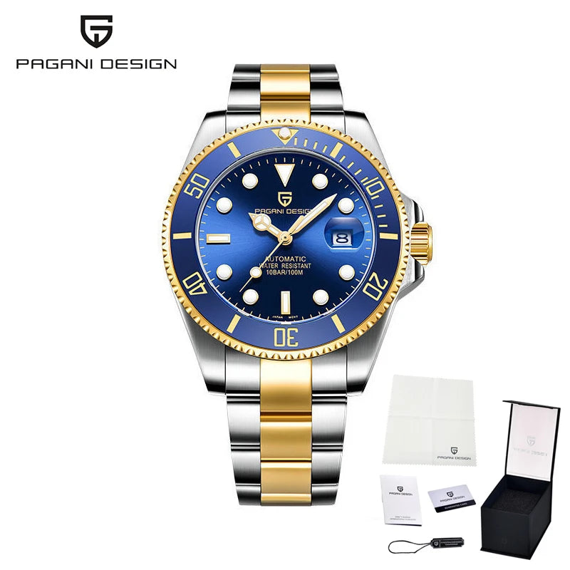 Montre Automatique Homme Pagani Design PD-YS08 Diver Saphir 100m Acier – CLEVI Paris