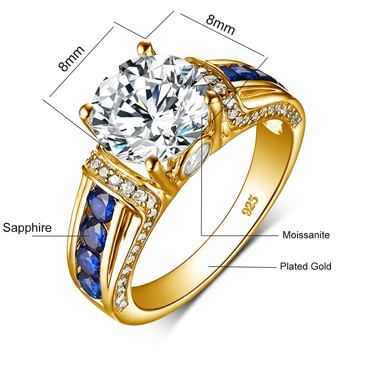 Bague Femme Moissanite 2ct D VVS1 Argent 925 Certifiée – CLEVI Paris