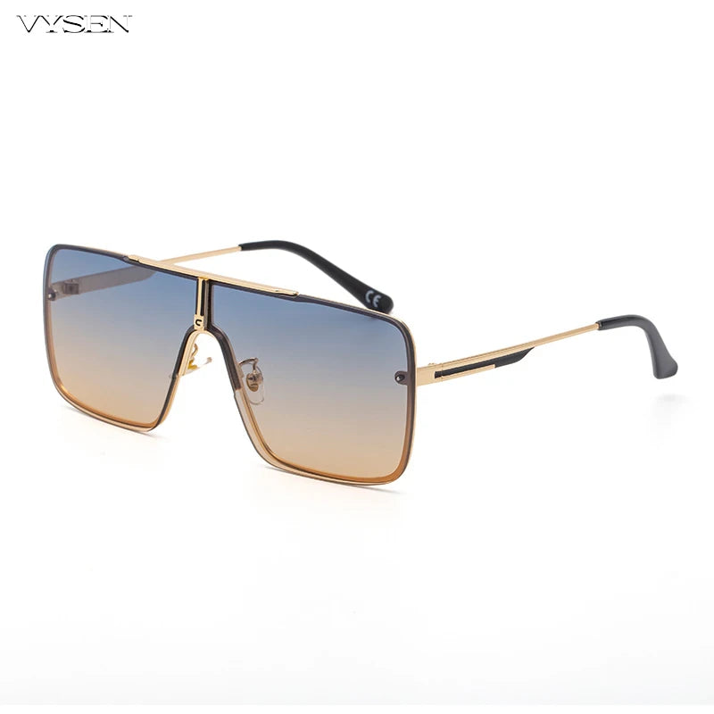 Lunettes de Soleil Oversize Carrées Homme – Grande Monture Métal UV400 – CLEVI Paris