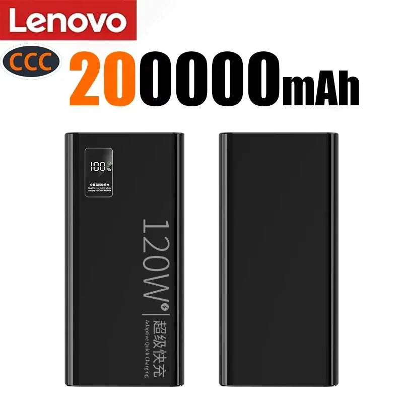 Batterie Externe Lenovo 120W Qi Sans Fil LED 50-200000mAh – CLEVI Paris