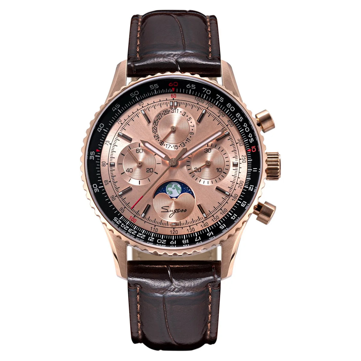 Montre Homme Chronographe Phase de Lune Sugess S468 Cal.ST1908 Swanneck – CLEVI Paris