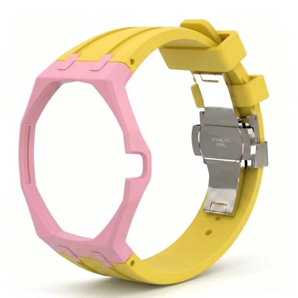 Kit Bracelet FKM + Boîtier Céramique Compatible Swatch x AP Royal Oak Boucle Déployante – CLEVI Paris
