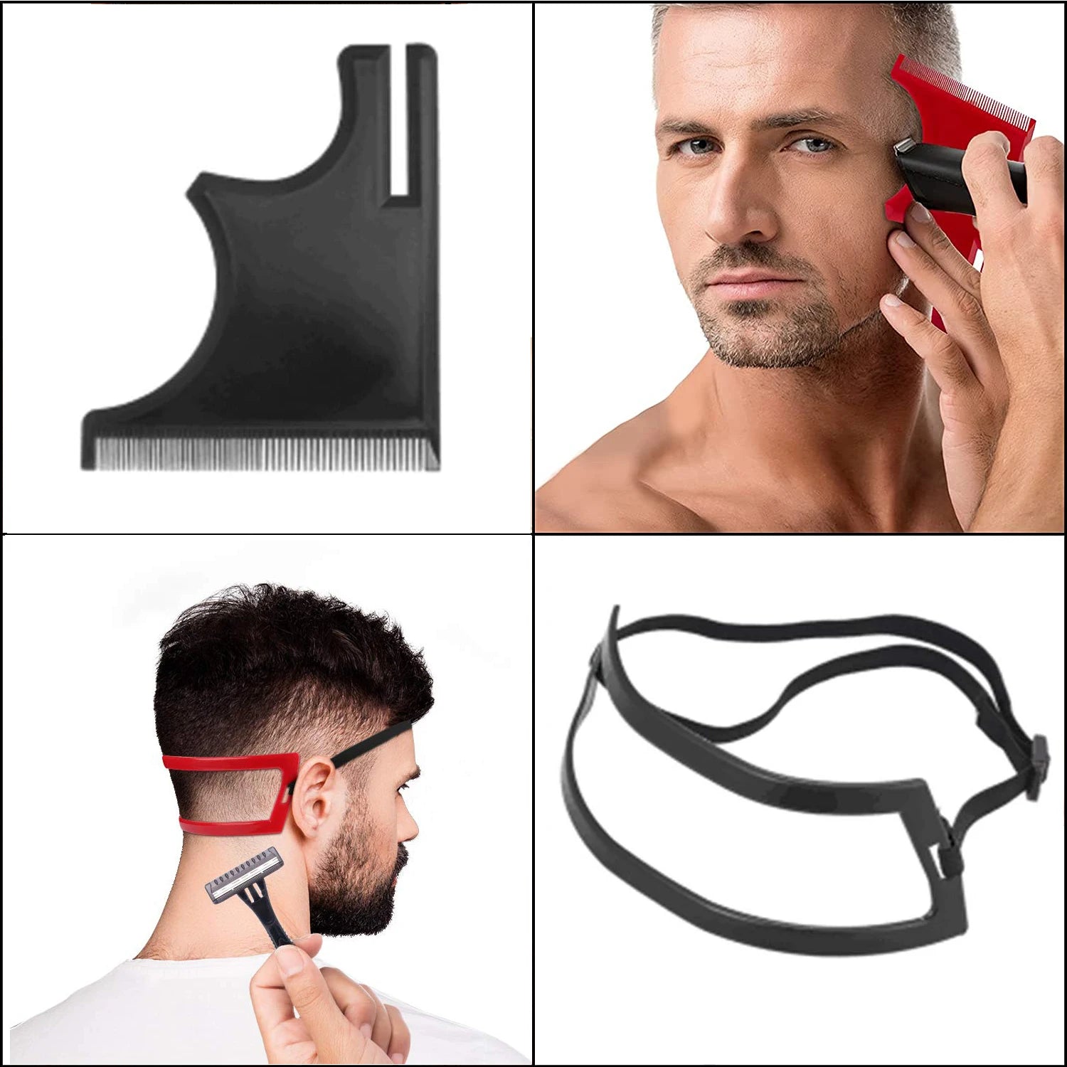 Gabarit Rasage Barbe & Coiffure en Plastique | Kit Taille-Barbe & Contour Nuque – CLEVI Paris