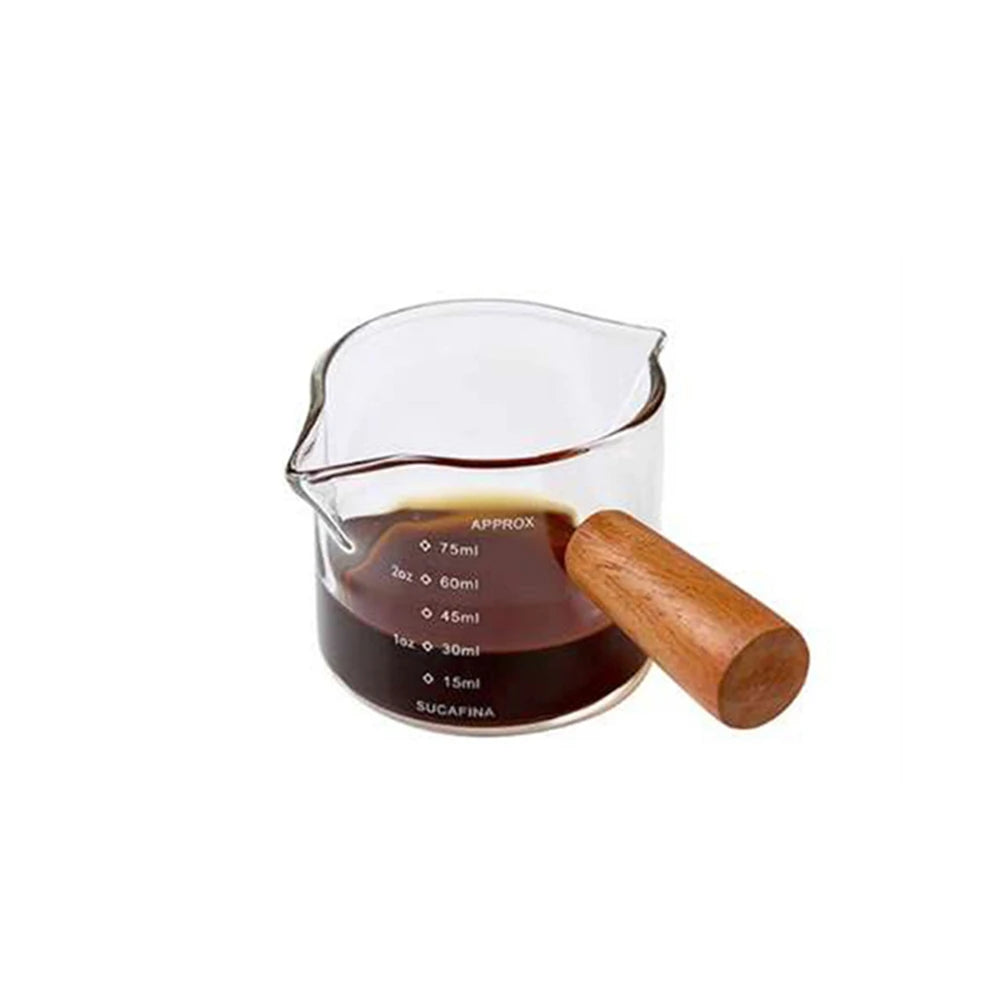 Tasse Espresso en Verre Anse en Bois — 75ml, Simple ou Double Embouchure, Café & Lait | CLEVI Paris