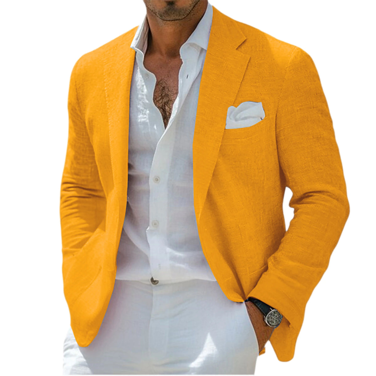 Blazer Lin Homme Coupe Ajustée – CLEVI Paris