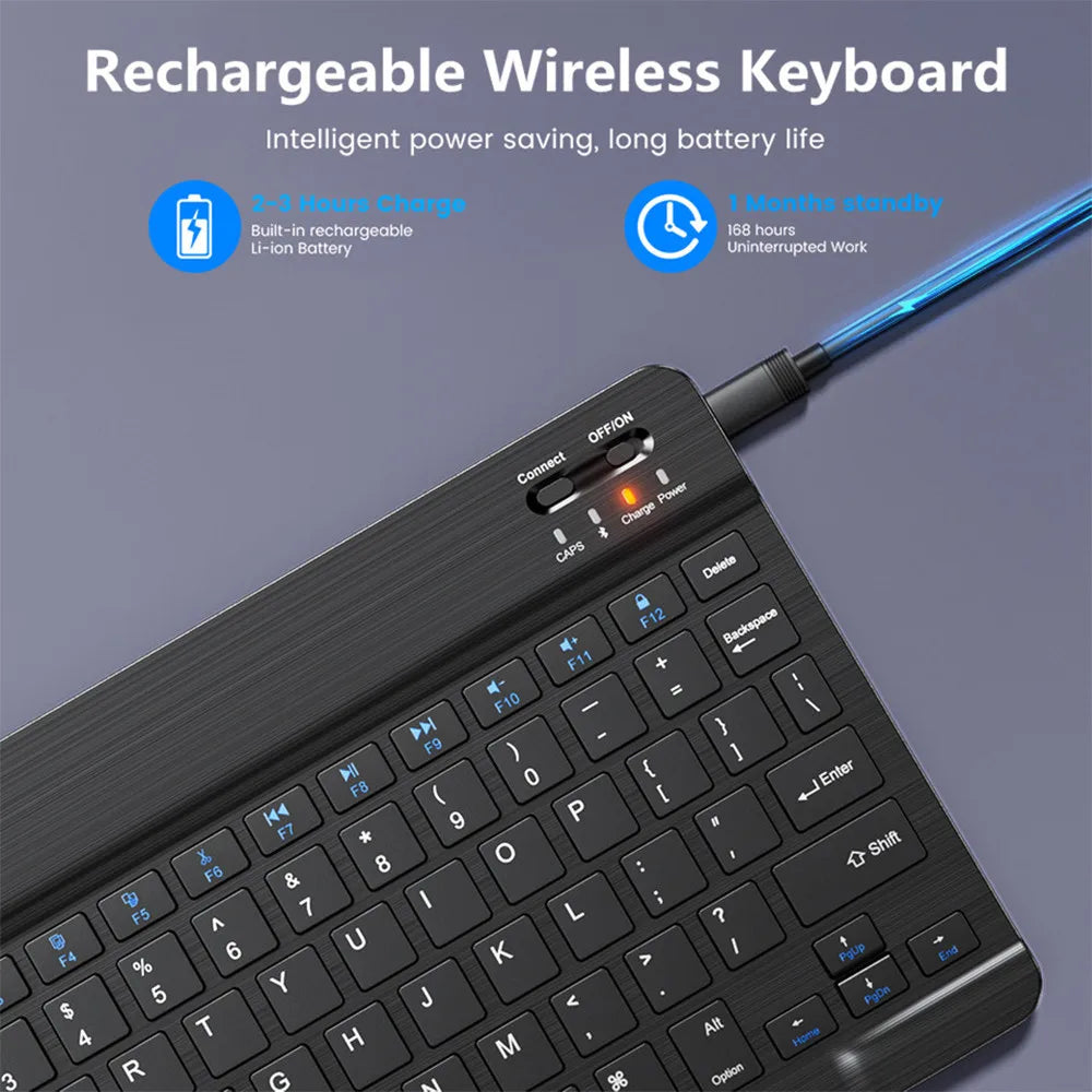 Clavier Bluetooth Sans Fil EMTRA | Silencieux, Multi-Langues, iOS Android Windows, Tablette & PC – CLEVI Paris